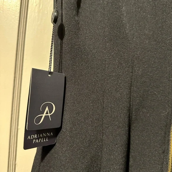 ADRIANNA PAPELL Teal and Black Midi Dress NWT - Picture 4 of 8